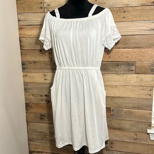 Talbots Women’s Lightweight Summer Dress with Lace Detail and Pockets